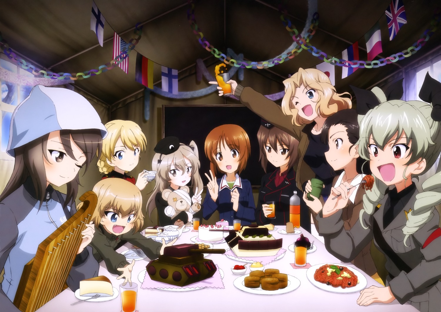 Girls Und Panzer Anchovy Darjeeling Katyusha Kay Girls Und Panzer